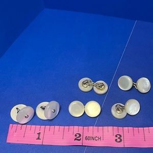 6 pairs Antique MOP buttons/cuff links accessories